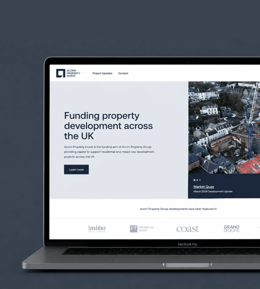 Screenshot of Acron Property Invest – Designed and developed by Hazah.