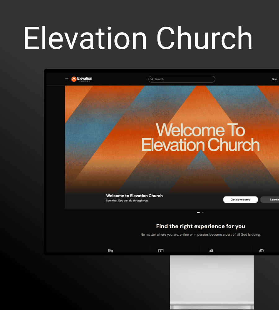 Screenshot of Elevation Church – Designed and developed by Hazah.